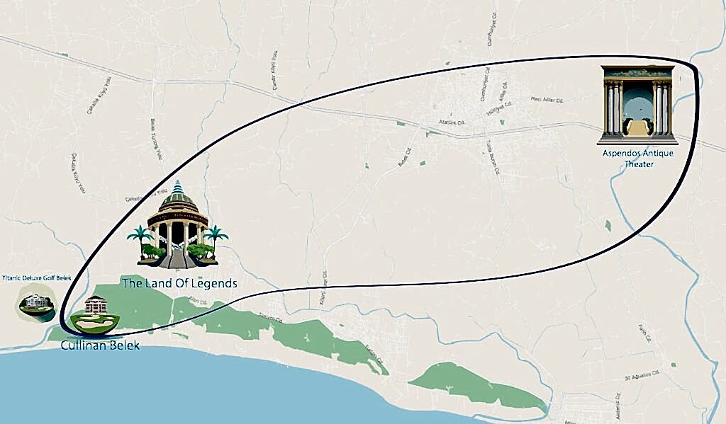 Aspendos Helicopter Tour Routes