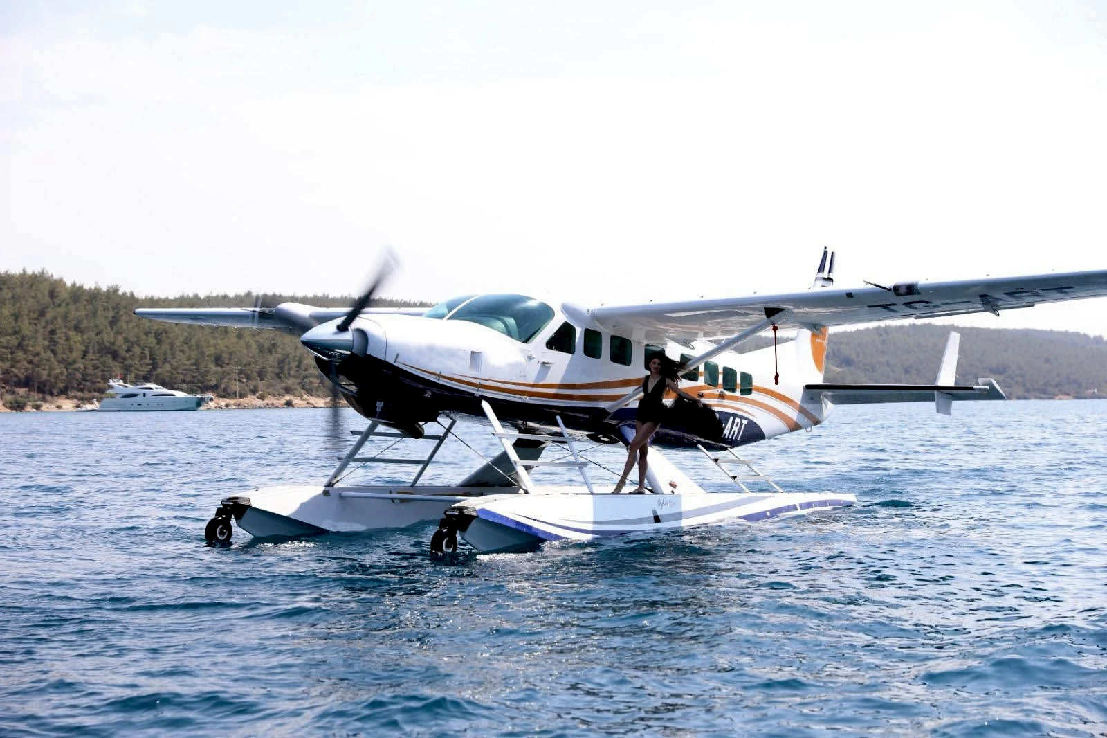 Seaplane on the beach from the Antalya Helicopter Gyrocopter & Seaplane Fleet by Royal Fly